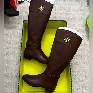 Tory Burch Everly Boot Calf Leather in Dark Almond 228 size US 7